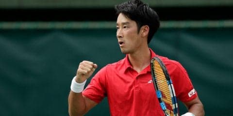 エース対決は日本の杉田祐一がモンテーロから第1セットを先取 [デ杯ワールドグループ・プレーオフ 日本対ブラジル]