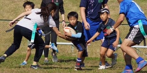 ルール説明からゲームまで体験できる「タグラグビー教室」開催