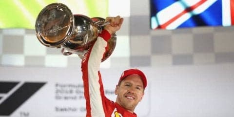 【F1 バーレーンGP】セバスチャン・ベッテルが開幕2連勝。ホンダPUのピエール・ガスリーが4位フィニッシュ