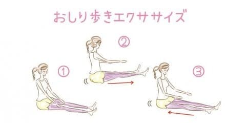 おしり歩きで下半身引き締め