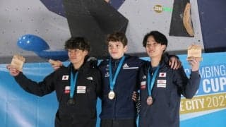 ボルダリングW杯第3戦で緒方、川又、野中がメダル獲得！女子・野中は今季初の表彰台