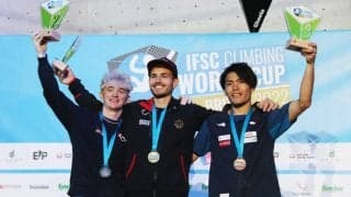 【ボルダリングW杯 第5戦】男子・楢崎 智亜が3位で表彰台