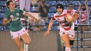 ラグビーの日本女子がアイルランド撃破。20歳のFB松田凛日が父親譲りのランで２トライと活躍「遺伝ですかね」