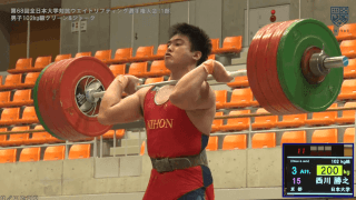全日本大学対抗ウエイトリフティング選手権大会（男子） 男子73kg級／81kg級／89kg級／96kg級／102kg級【見逃し配信】