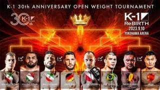 【K-1】レフェリーがダウン珍事……“大荒れ”の無差別級T2回戦はサッタリ撃破の超新星が決勝戦へ