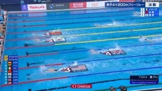 「わからない！どうだ！」男子フリーリレーで繰り広げられた三つ巴のデッドヒート 手に汗握る大接戦に解説者大興奮