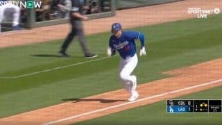 「ぶつかったら死ぬな…」「怖っ！」大谷翔平が急加速して猛突進→ド迫力すぎる“爆速タッチアップ”が炸裂した瞬間　走塁革命で進化したランニングにスタジアム騒然