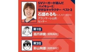 【ハイキュー‼×SVリーグ】孤爪研磨のプレーが「勉強になる」アランマーレ山形の石盛めるも　自身は母の厳しさ・祖母の優しさで成長