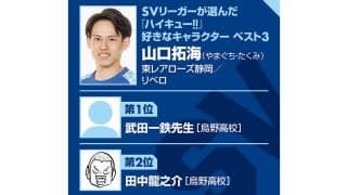 【ハイキュー‼×SVリーグ】東レ静岡の山口拓海は烏野の武田一鉄の言葉に「奮い立つ」 リベロとして目指すのは「陰の立役者」