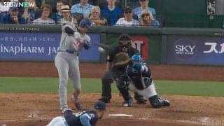 大谷翔平、180キロ“爆速”3ベースに「速すぎて見えない」「ハンパないw」一瞬で外野に到達した異次元打球