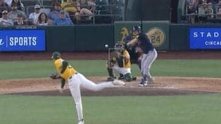 スピードガンぶっ壊れた？ “死神”がMLB最速167.5キロの剛速球「えげつない」 相手打者の目の前を“爆速通過”「怖すぎる…」