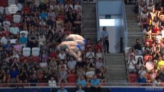 本当に2人が落ちた？中国ペアが飛込で披露した4回転半→極小の水しぶきに実況「中国、強すぎます！」