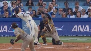 スタジアム騒然…大谷翔平の顔面付近を158キロ直球が通過 本人も思わず「ヘイ！」再び“遺恨”よぎる危険球にファン困惑「制御できてない」