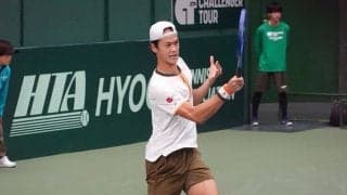 坂本怜 2時間半の熱戦制して4大会ぶりの白星。日本でのプレーがモチベーション「きついときにファイトする理由になる」[兵庫ノアチャレンジャー]