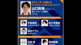 【ハイキュー‼×SVリーグ】山口拓海は妻が「僕以上に『ハイキュー‼』が好き」アドバイスを受けてベストメンバーを選出した