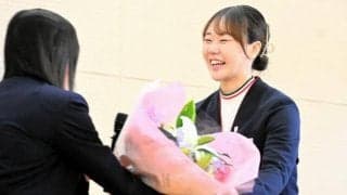 冬季五輪スケートの吉田雪乃選手、母校・盛岡工で涙の報告会
