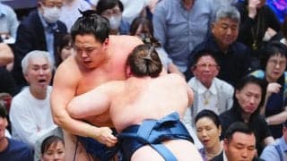 安青錦、８カ月ぶりに両国国技館で白星「千秋楽までこの調子で」初顔合わせの琴栄峰を寄り切る