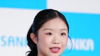 【フィギュア】中井亜美、地元新潟のSANKAとスポンサー契約　掃除機体験ににっこり