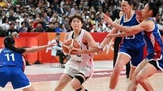 バスケ女子　日本がＢ組首位通過！フィリピンに２２点差快勝で開幕３連勝で８強入り　岡本が圧巻３Ｐ５本成功でチームトップ１９得点　２８年ぶり金メダルへあと３勝