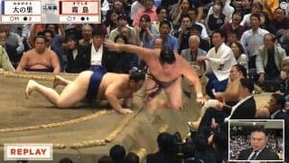 「え、いるやん！」霧島、大の里撃破の瞬間に“チラリ”大物が鎮座 熱戦を見守る様子が話題
