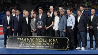 錦織圭感慨「幸せだった」引退セレモニーでスピーチ　日本テニスの未来のために「必ず戻って来て何かをします」