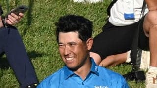 ガッツポーズ出た！松山英樹10m超ロングパット決め12位発進「強く打ったら入るかなと」