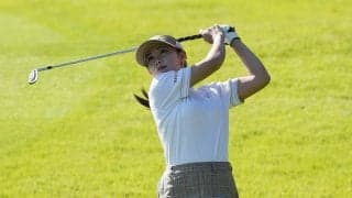 ３打差４位で逆転連覇を狙う河本結「このお天気がゴルフをするのも絶好」　国内女子第２日