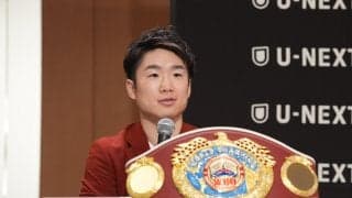 WBO世界Ｓフライ級王者寺地拳四朗、WBOカラーのスーツで会見登場　11・29初防衛戦