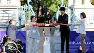 31自治体の多彩な火がひとつに　アジアパラ、聖火リレーの集火式