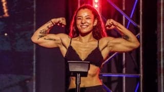 【ONE】黒の下着姿で登場した平田樹は対戦相手ラズワンを鬼の形相でにらみつけ一触即発に